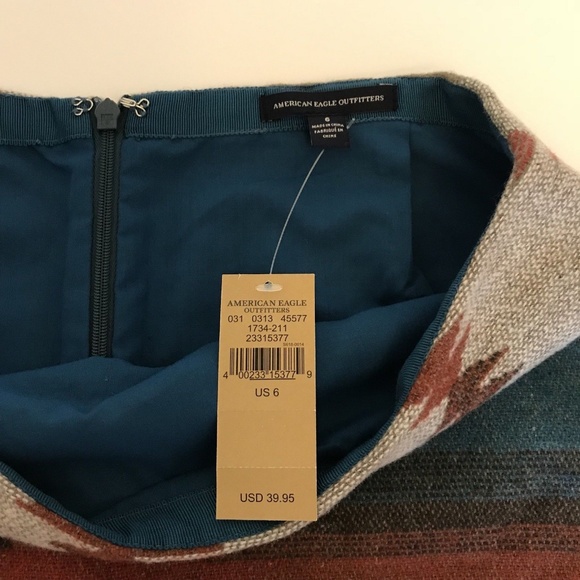 American Eagle Wool Blend Aztec Mexican Skirt NWT - Picture 7 of 7